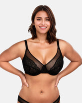 Full Coverage Lace Minimizer Bra - Petal-Beige
